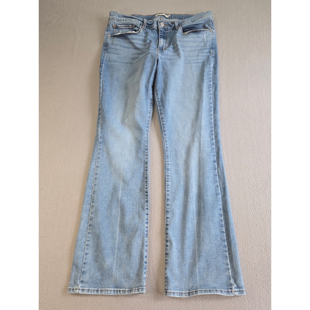 Levi's Classic Bootcut Jeans‎ Womens 16 Light Blue Stretch Mid Rise WaterLess